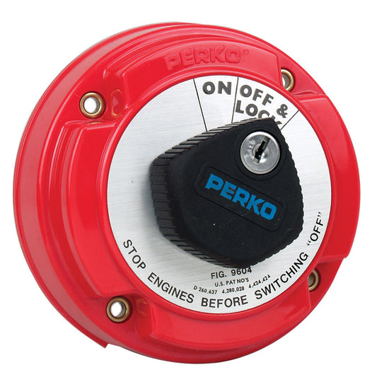 Perko Medium Duty Main Battery Disconnect Switch w/Alternator Field Disconnect & Key Lock [9604DP]