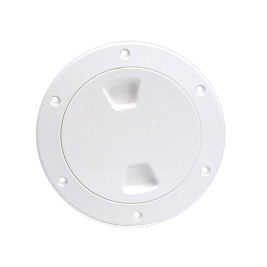 Beckson 4" Smooth Center Screw-Out Deck Plate - White [DP40-W]