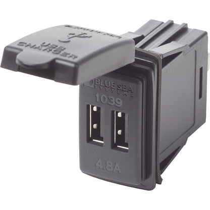 Blue Sea Dual USB Charger - 24V Contura Mount [1039]