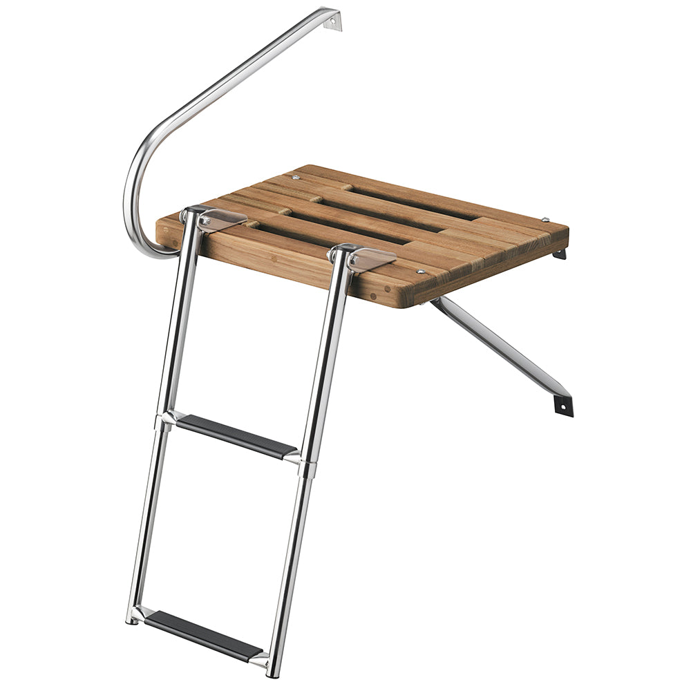 Whitecap Teak Swim Platform w/2-Step Telescoping Ladder f/Boats w/Outboard Motors [68900]