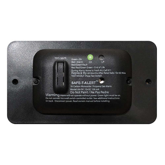 Safe-T-Alert 85 Series Carbon Monoxide Propane Gas Alarm - 12V - Black [85-741-BL]
