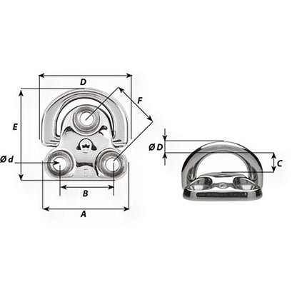 Wichard Folding Pad Eye - Diameter 5/16" [06605]